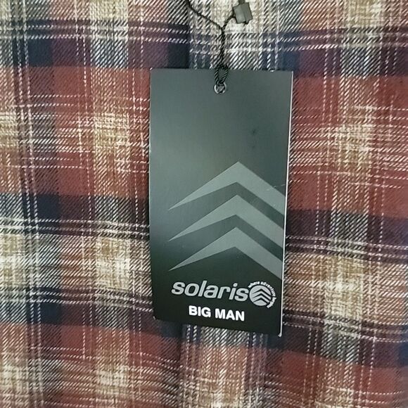 NWT Solaris Big and Tall long sleeve Flannel size 2XB - Picture 2 of 9